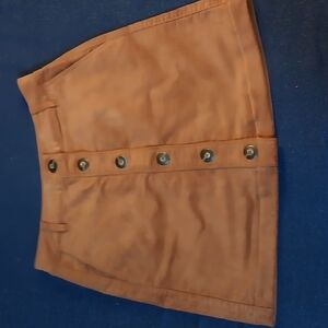Chic Tan Button-Front Skirt